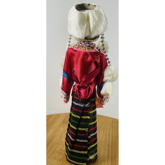 Chinese 9"H Handmade Collectible Minority Nationality Miniature Wooden Doll ! - Picture 3 of 6